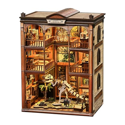 Dinosaur Fossil Museum Book Nook Kit, DIY Miniature Model with LED - color: Dinosaur Fossil Museum