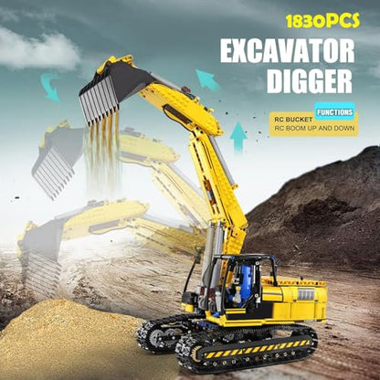 Mould King 13112 RC Excavator Building Set, Remote Control Truck Model Kit