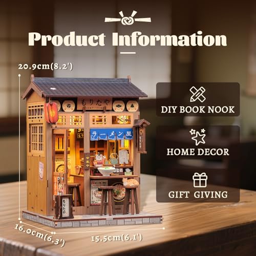 Fsolis Japanese Book Nook Kit - DIY Miniature House Kit (Morita-Ya Ramen) - color: Morita-ya Ramen