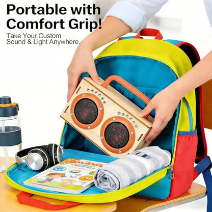 STEM Science Toy Gift for Boys Girls Age 8-13, DIY Bluetooth Speaker Kit - color: Orange