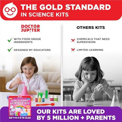 Doctor Jupiter Girls' First Science Experiments Kit for Kids Ages 4+ - style: Girls' First Science Kit Starter: 4+