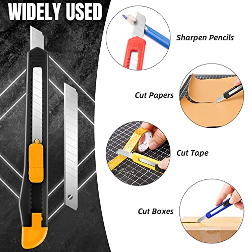 10 Pack Box Cutter Retractable, 9mm Razor Knife, Utility Knife - color: 10-multicolor