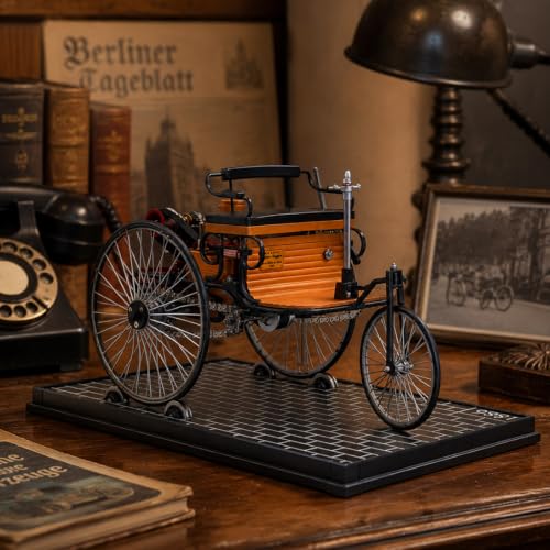 Vintage First Generation Three-Wheel Automobile Model, DIY Assembly Kit
