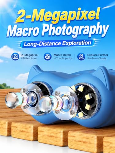 Kids Digital Microscope with Telescope, Ashfly 1000X Handheld Microscope with Screen Photo & Video, STEM Educational Toys for Kids Ages 4-12, Gift for Boys & Girls, Exploration Everywhere, Blue - color: Blue