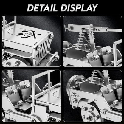 3D Metal Puzzle Mechanical Model Car Kit Stainless Steel Silver - color: D04-car Silver
