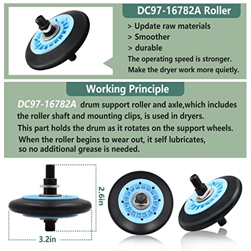 Upgraded Sam-Sung Dryer Repair Kit for Samsung Dryer Roller Replacement Kit - color: Blue 4 Roller Spacer