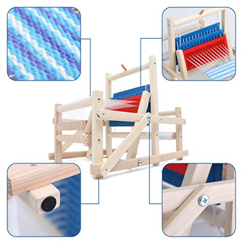 LAVIEVERT Wooden Multi-Craft Weaving Loom DIY Hand-Knitting Weaving Machine Intellectual Toys for Kids