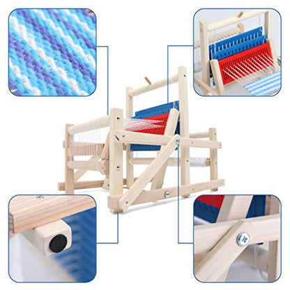 LAVIEVERT Wooden Multi-Craft Weaving Loom DIY Hand-Knitting Weaving Machine Intellectual Toys for Kids