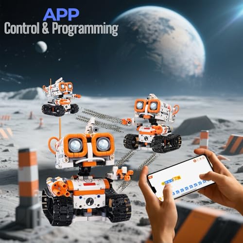 STEM Robotics Kit for Kids Ages 6+, 5-in-1 Remote/APP Control Coding Robot, Educational Engineering Building Toys with Programming, Science Projects Great Gift for Boys & Teens