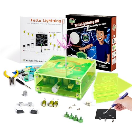 eUda+ STEM Tesla Lightning Kit For Kids&Adults Science Kits For Kids Age 12-14 Stem Kits For Kids Age 14-16 Electronic Science Kits Soldering Practice Kit For Beginners 12+(Soldering Version, RFG PRO) - size: Rectangular-Fluorescent Green (RFG PRO)