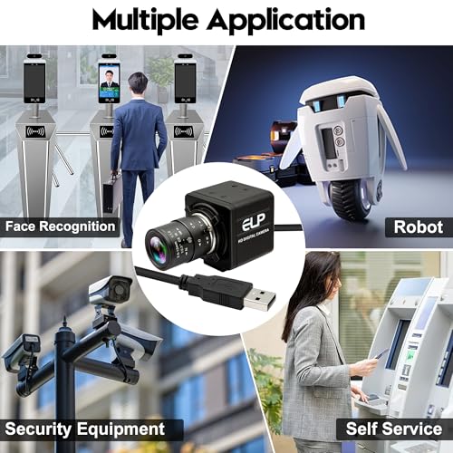 16MP HD USB Camera, 2.8-12mm 4X Optical Manual Zoom CS Mount Lens, High Resolution for Lightburn, OpenCV, Live Streaming & USB Microscope, Plug & Play for Windows, Linux, Jetson Nano