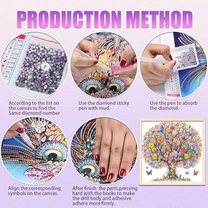 JATOK Diamond Art Kits for Adults, Tree of Life, Special-Shaped Gems - color: Indigo