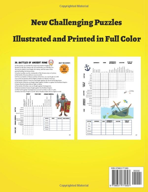 Logic Grid Puzzles: An Illustrated Collection with Facts from the Real World (Logic Puzzle Books for Adults)