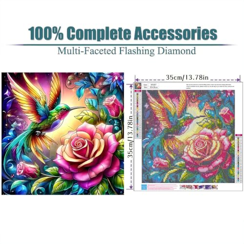 ajepon Hummingbird Diamond Art Kits for Adults 14X14 inch - color: G9657