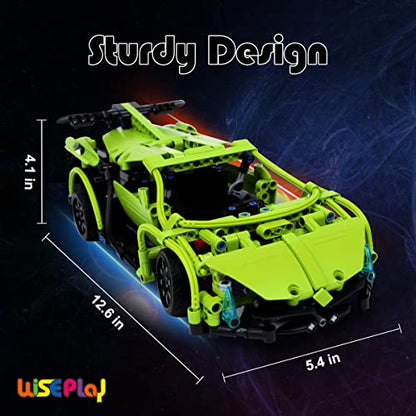 WISEPLAY Remote Control Car Building Kit, 453PCS Stem Toy for Kids Age 8-10, Great RC Car for 10-Year-Old Boys & Girls, Excellent Gift Idea - color: Green Arrow