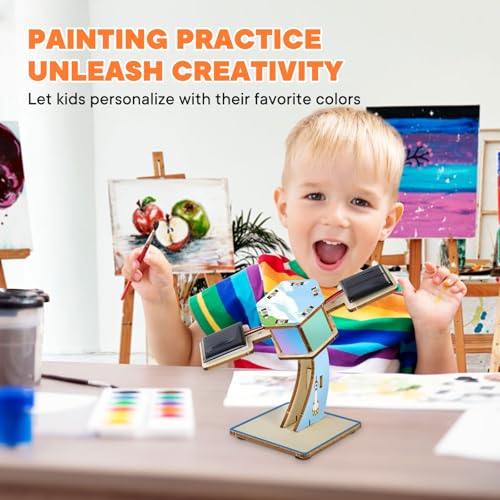 STEM Toys for Kids Ages 8-14 | 3D Wooden Solar Satellite Model Building Kit, DIY Rotating Space Craft Science Project, Creative Educational Gift for Boys Girls - Build & Learn Engineering Skills