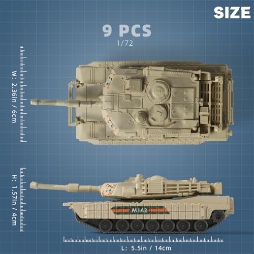 SEBUNAS 1/72 Scale M1A2 Military Tank Quick Build Model Kits U.S. Vehicle - color: 1.M1A2