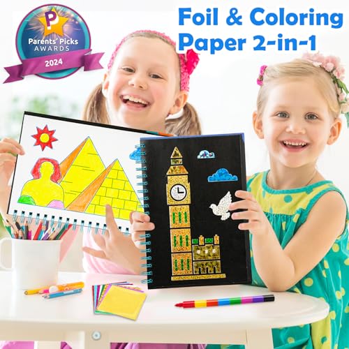FUNNYB&G Foil Art Craft Kit for Kids, Sparkly Birthday Gift Toy for Kids - style: Building