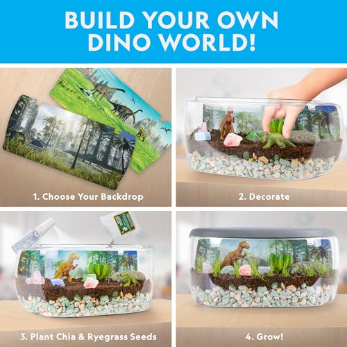National Geographic Light-Up Dinosaur Terrarium Kit for Kids Ages 6+ - style: Large Dino Habitat