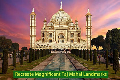 Taj Mahal 3D Wooden Puzzle 388 Pieces, LED Light Architecture Building Kit No Glue DIY Model Craft Home Decor Night Light, STEM Toy for Adults Teens Kids Ages 14+