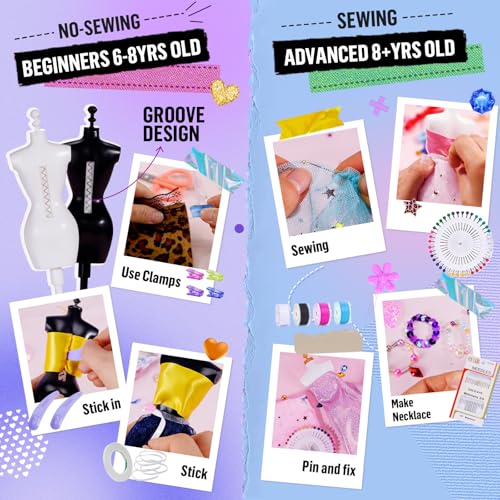 Fashion Designer Kits for Girls with 6 Mannequins, 800+ Craft Kits for Kids