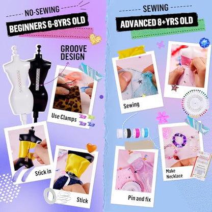 Fashion Designer Kits for Girls with 6 Mannequins, 800+ Craft Kits for Kids