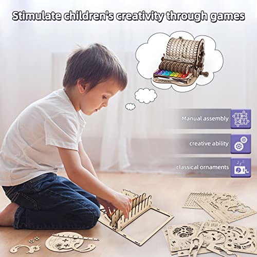 3D Wooden Puzzles Music Box Mechanical Model Kit DIY Crafts Gift for Adults