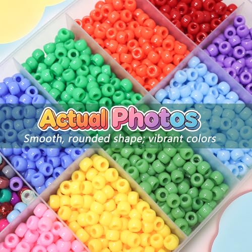 LIS HEGENSA 30Color 11000PCS Kandi Pony Beads Bracelets Jewelry Making Kits - size: 30Color(11000PCS)