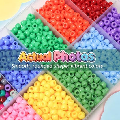 LIS HEGENSA 30Color 11000PCS Kandi Pony Beads Bracelets Jewelry Making Kits - size: 30Color(11000PCS)