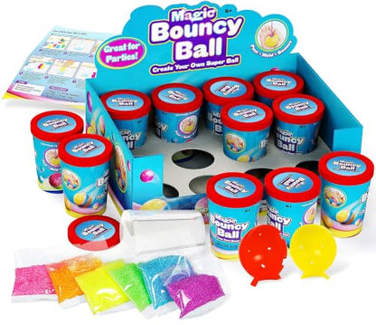 Creative Kids DIY Magic Bouncy Balls - 12 Cup Party Pack, STEM Science Toys - color: 12-Pack Edition