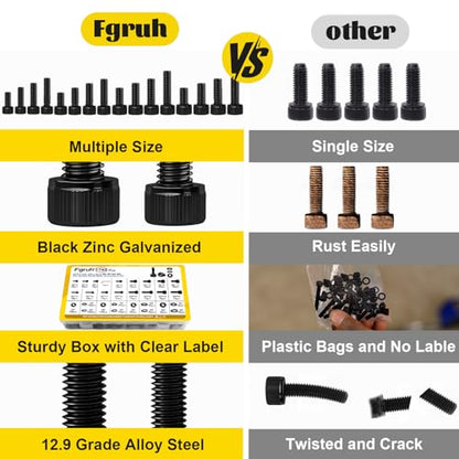 1760PCS M2 M3 M4 M5 Metric Hex Socket Head Screws Assortment Kit - size: M2M3M4M5 1760pcs