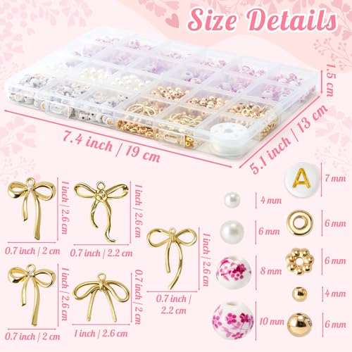 OSNIE Pink Ceramic Beads Kit for Bracelets Making- 681 Bow Letters Jewelry - color: Pink