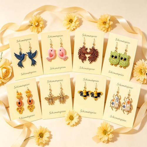 13 Pcs Easter & Animal Polymer Clay Cutters Set - Chicken, Bee & Owl Imprint Cutters for Polymer Clay Jewelry Making, Fit Gift for Animal Lovers, Friends, Sisters & Wives - color: Birds