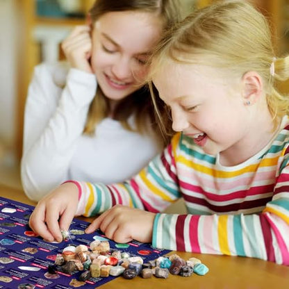 Rock Collection 48PCS, Natural Crystals & Gemstones, STEM Toy - color: 48 Rocks