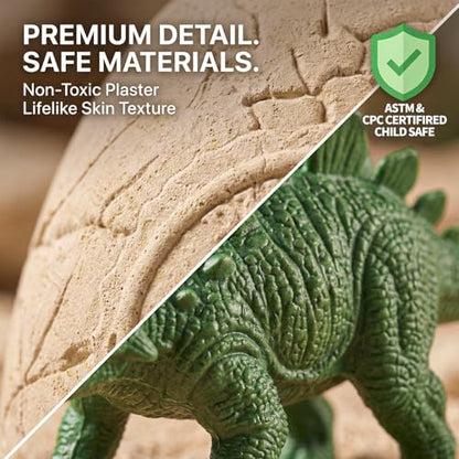 24 Unique Dinosaurs Excavation Kit, Jumbo Dino Egg Dig Kit Toys