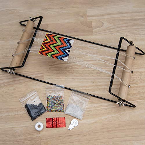 The Beadsmith Extra Wide Metal Bead Loom Kit, Includes Extra Wide Loom (14.5" x 6" x 8.5"), Thread, Needles, and 36 Grams Glass Beads for Bracelets, Necklaces, Belts, and More - size: 14.5" x 6" x 8.5"