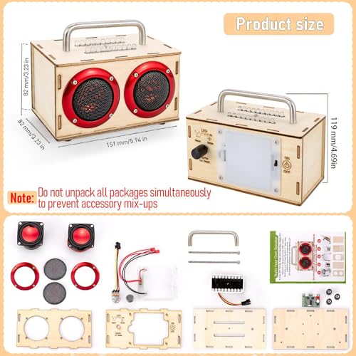 DIY Bluetooth Speaker Kit for Kids 8-10 - STEM Kits Science Project Toys - color: Red