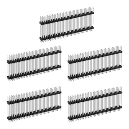 2x40 Pin Header Strip, 45mm, Double Row Header Pins Connector - size: 45mm Dual Row Plastic(5 pcs)