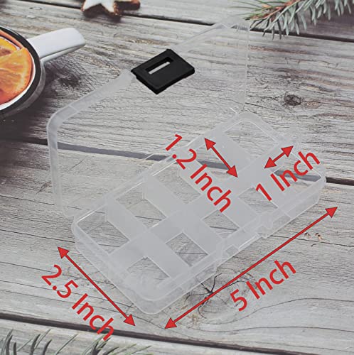 Yansanido 4 Pcs 10 Grids 5 Inch x 2.5 Inch Adjustable Small Removable Plastic Jewelry Organizer Divider Storage Box Jewelry Earring Tool Containers (Clear Black) - color: Clear Black