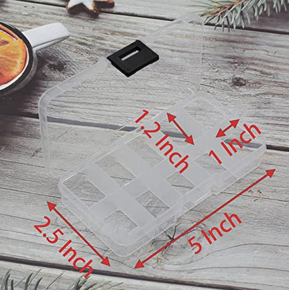 Yansanido 4 Pcs 10 Grids 5 Inch x 2.5 Inch Adjustable Small Removable Plastic Jewelry Organizer Divider Storage Box Jewelry Earring Tool Containers (Clear Black) - color: Clear Black