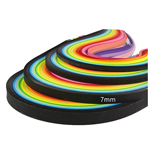 ODETOJOY Quilling Paper Strips 7mm 26 Colors 260 Strips Set DIY Origami Paper Quilling Art Length 39cm - size: Width-7mm