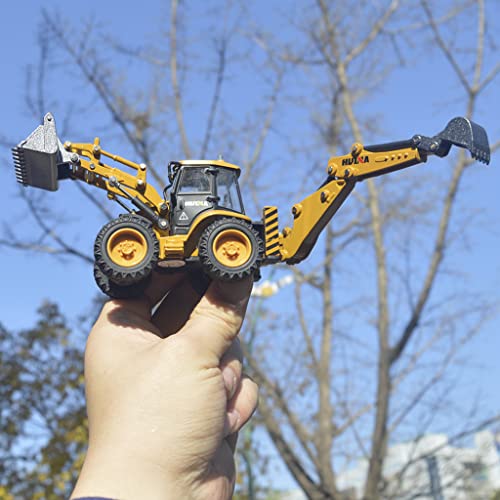 Ailejia Die-cast Backhoe Loader Excavator Truck Toys Heavy Duty Wheeled 1/50 Metal Engineering Vehicle Construction Tractor Model Toy for Boys (Backhoe) - color: Backhoe