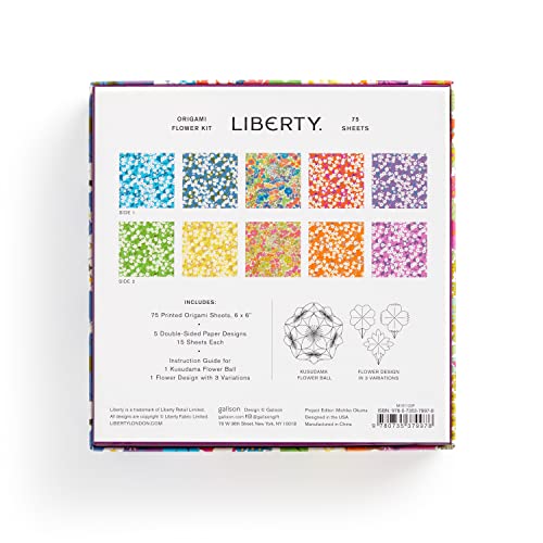 Galison Liberty Classic Floral – Origami Flower Kit Featuring Classic Japanese Design Inspired Mitsi Prints with 75 Sheets and Instructions for Kusudama Flower Ball