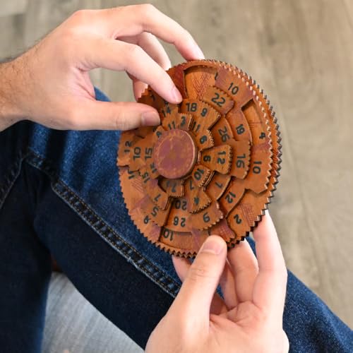 Project Genius Grecian Computer Mechanical Math Puzzle, Wooden Brainteaser Gift for History Buffs and Smart Kids, Teens, and Adults - True Genius Series Inspired by The Ancient Antikythera Mechanism