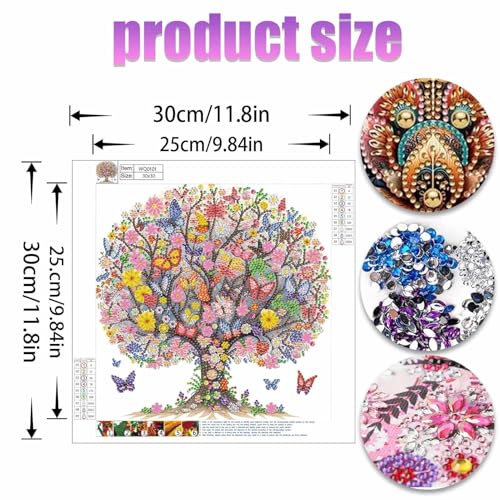 JATOK Diamond Art Kits for Adults, Tree of Life, Special-Shaped Gems - color: Indigo