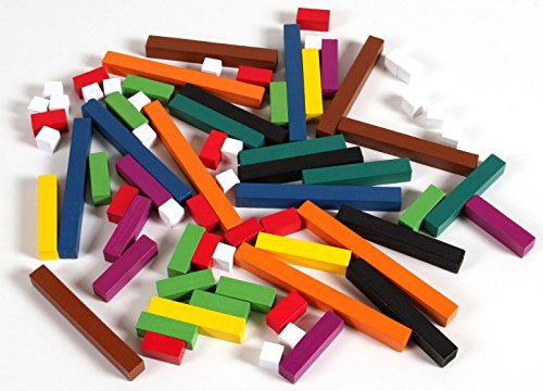 hand2mind Wooden Cuisenaire Rods with Trays, Math Manipulatives, Montessori Math Rods, Math Counters, Math Blocks, Counting Blocks, Montessori Math, Fraction Bars, Number Rods (Set of 6) - style: Trays Set