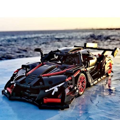APAWR Adults Challenging Racing Car Building Blocks Kit，1:14 1391 Pieces Car Model Building Set DIY Toys for Boys Age 12 13 14 15 16 - color: Black