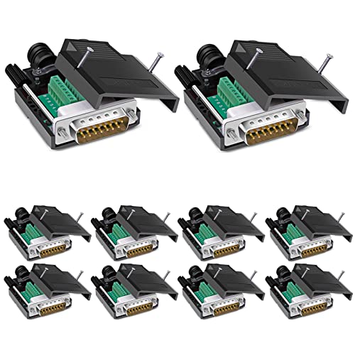10PCS DB15 Solderless RS232 Serial to 15 pin Terminal Male Adapter - style: 10PCS Thin Male