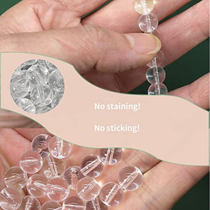 8mm Clear White Glass Beads Kit 500pcs for Jewelry Making - size: 8mm Clear White #352