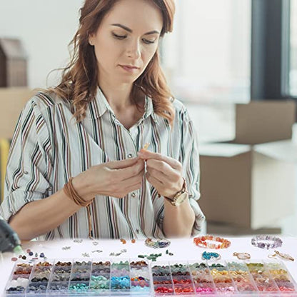 Quefe 56 Colors 1800pcs Crystal Beads Jewelry Making Supplies Kit - color: 56 Colors